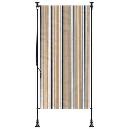 Rolgordijn voor buiten 120x270 cm stof en staal geel en wit