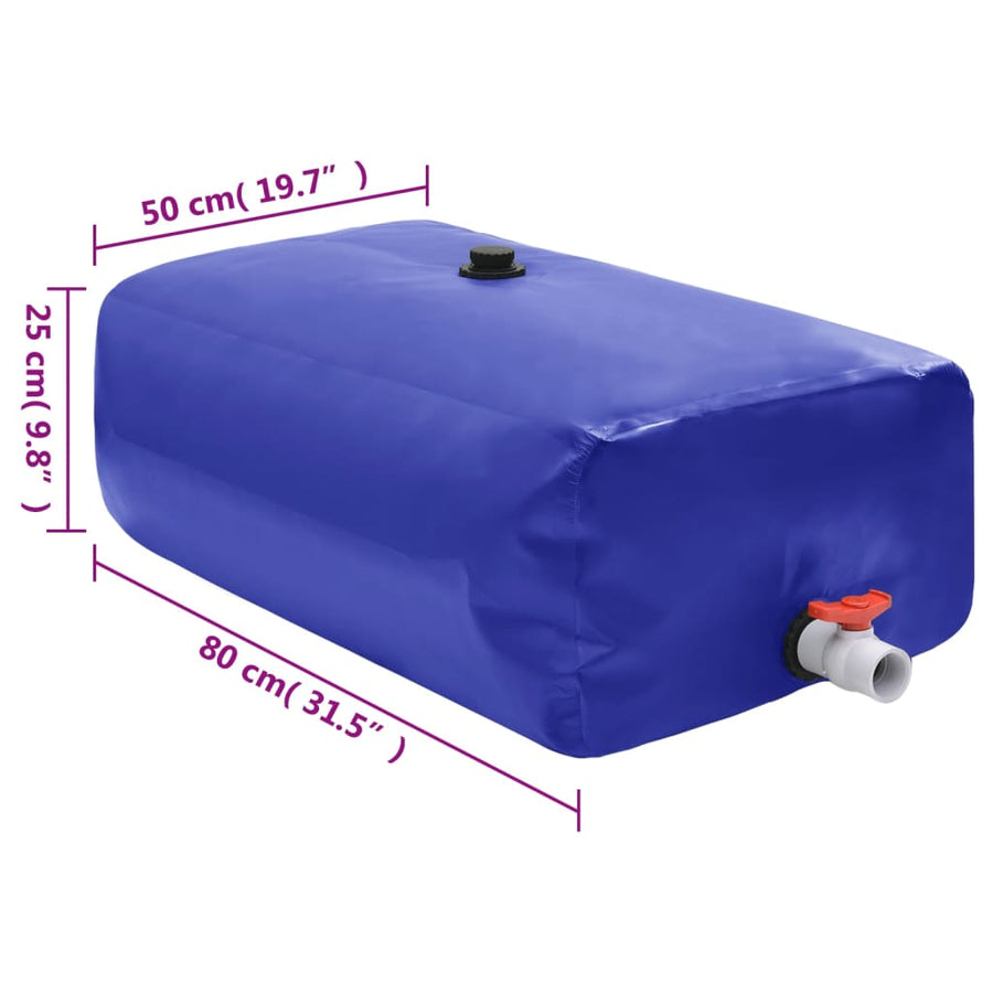 Watertank met kraan opvouwbaar 100 L PVC