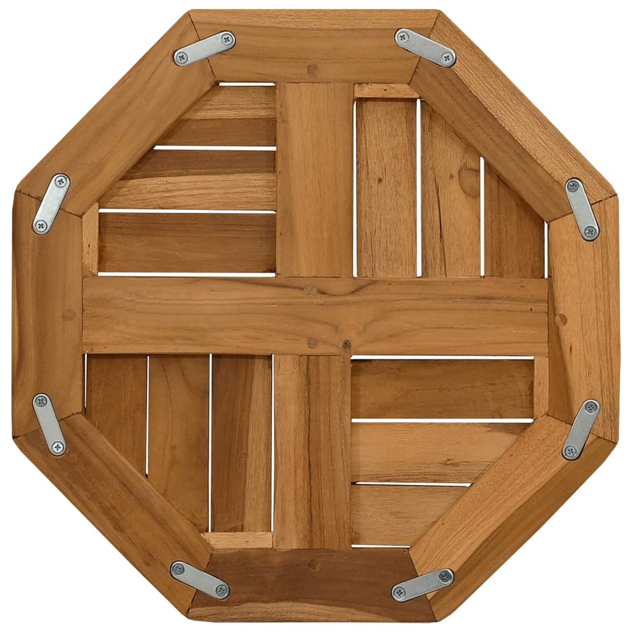 Tafelblad achthoekig 40x40x2,5 cm massief teakhout