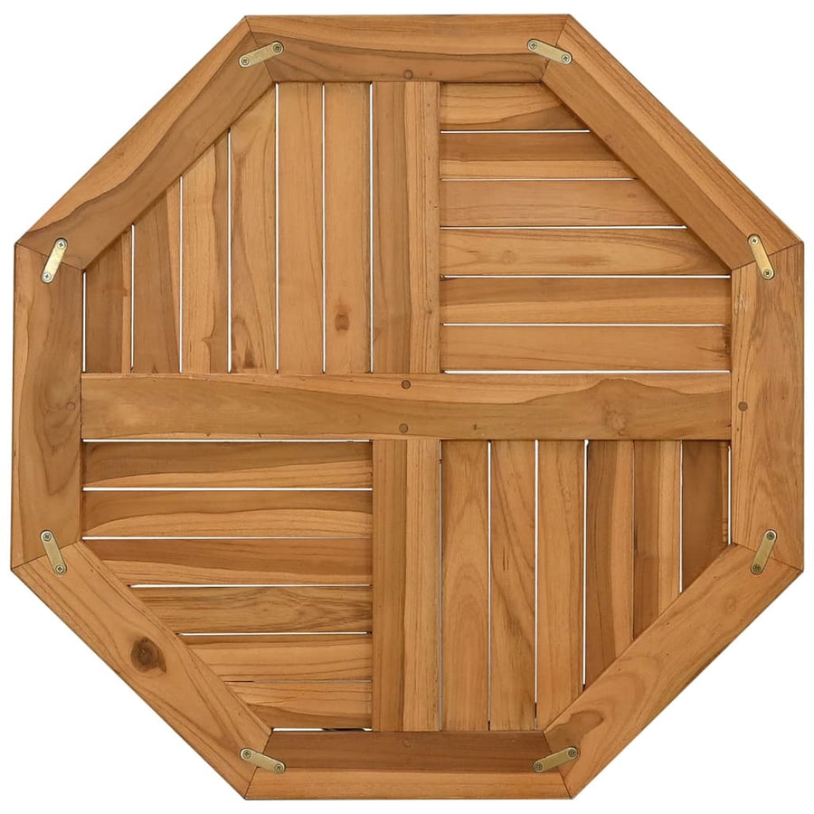 Tafelblad achthoekig 70x70x2,5 cm massief teakhout