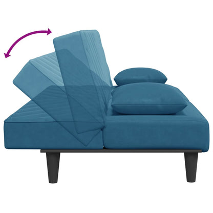 2-delige Loungeset met kussens fluweel blauw