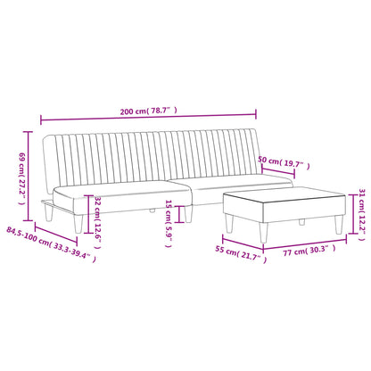 2-Delige Loungeset Fluweel Geel