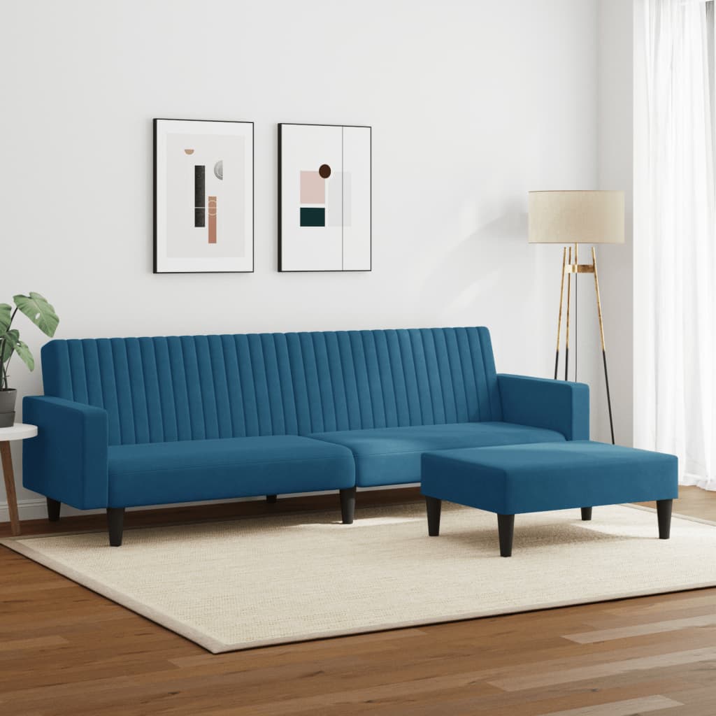2-Delige Loungeset Fluweel Blauw