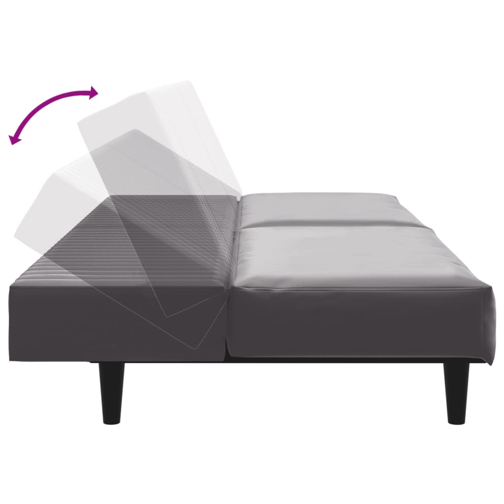 2-Delige Loungeset Kunstleer Grijs