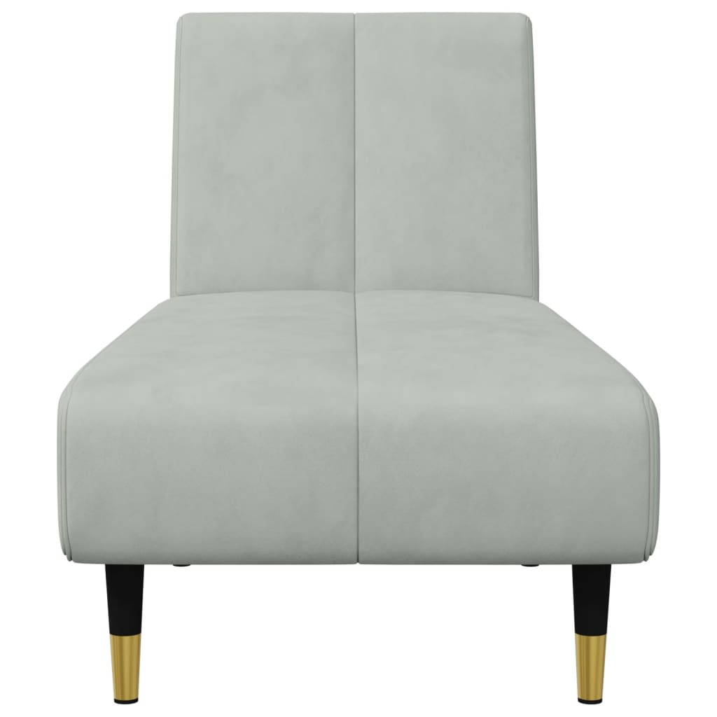 2-delige Loungeset fluweel lichtgrijs