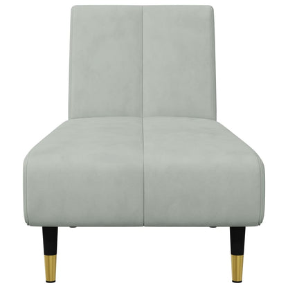 2-delige Loungeset fluweel lichtgrijs