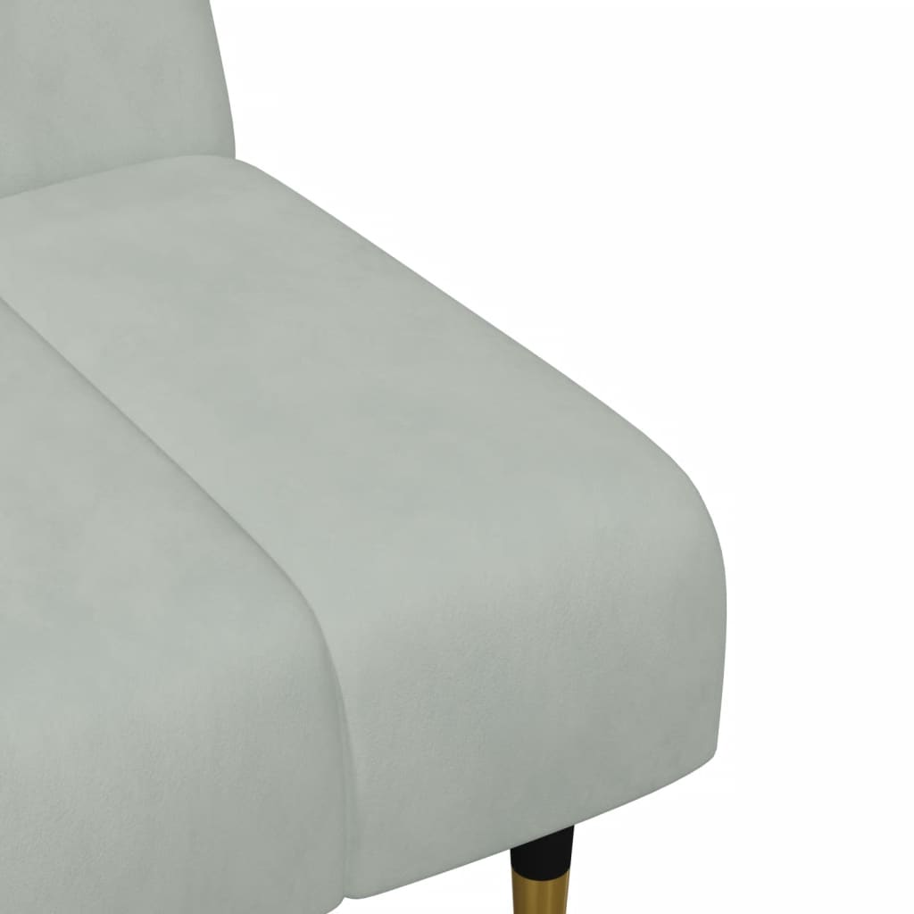 2-delige Loungeset fluweel lichtgrijs