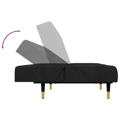 2-delige Loungeset fluweel zwart