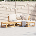 4-piece Lounge Set with Cushions Solid Acacia Wood