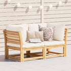 2-Seater Garden Bench with Cushions Solid Acacia Wood