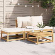 Loungeset 4-delig massief acaciahout crèmewit