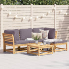 5-piece Lounge Set with Cushions Solid Acacia Wood