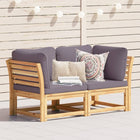 2-Seater Garden Bench with Cushions Solid Acacia Wood