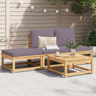 4-piece Lounge Set with Cushions Solid Acacia Wood