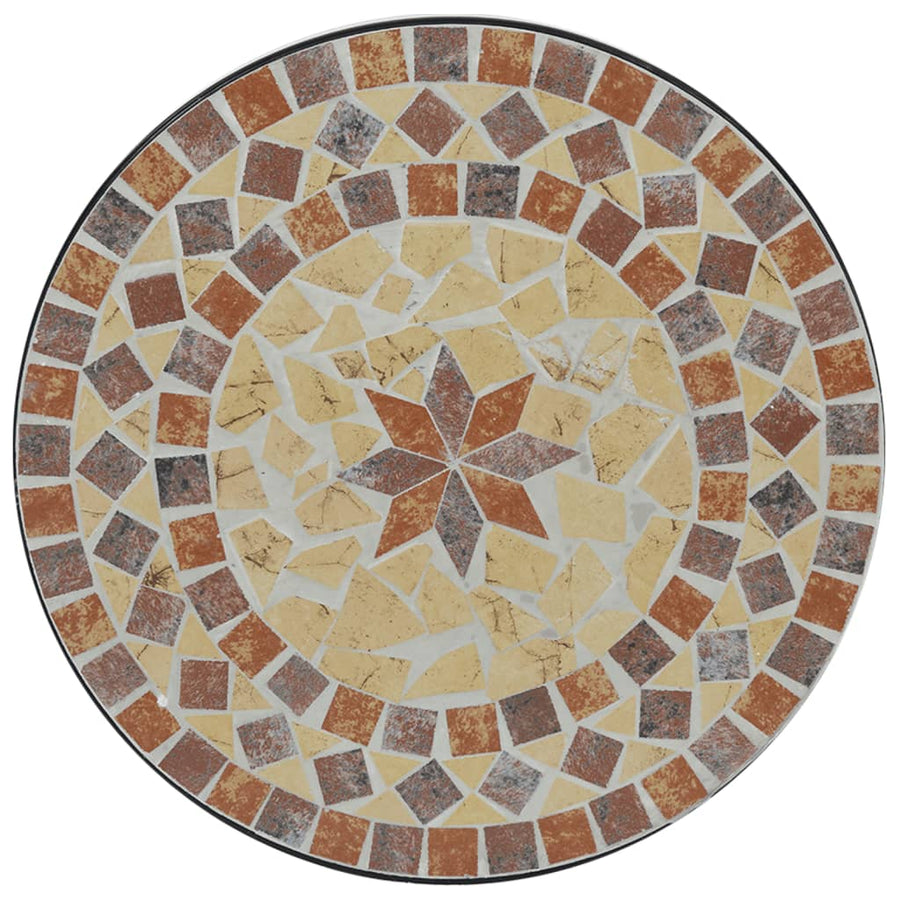 Bistroset Mozaïek Ijzer En Keramiek Kleurig En Terracotta en wit