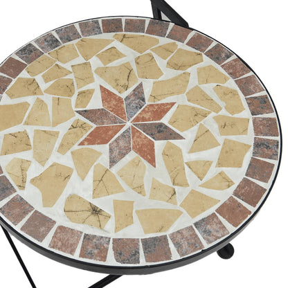 Bistroset Mozaïek Ijzer En Keramiek Kleurig En Terracotta en wit