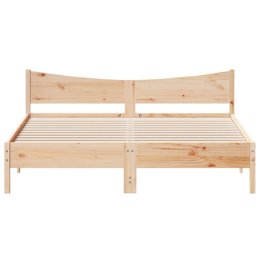 Bedframe Met Hoofdbord Massief Grenenhout 200X200 Cm