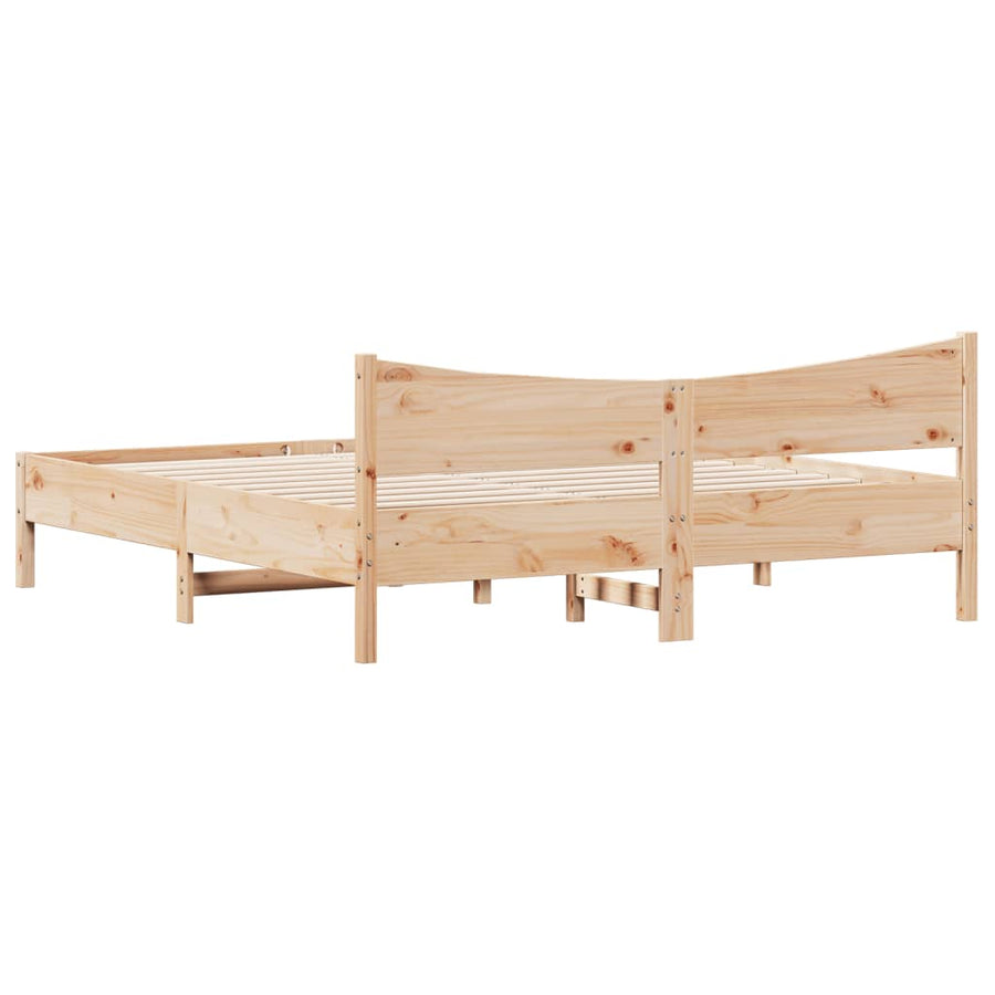 Bedframe Met Hoofdbord Massief Grenenhout 200X200 Cm