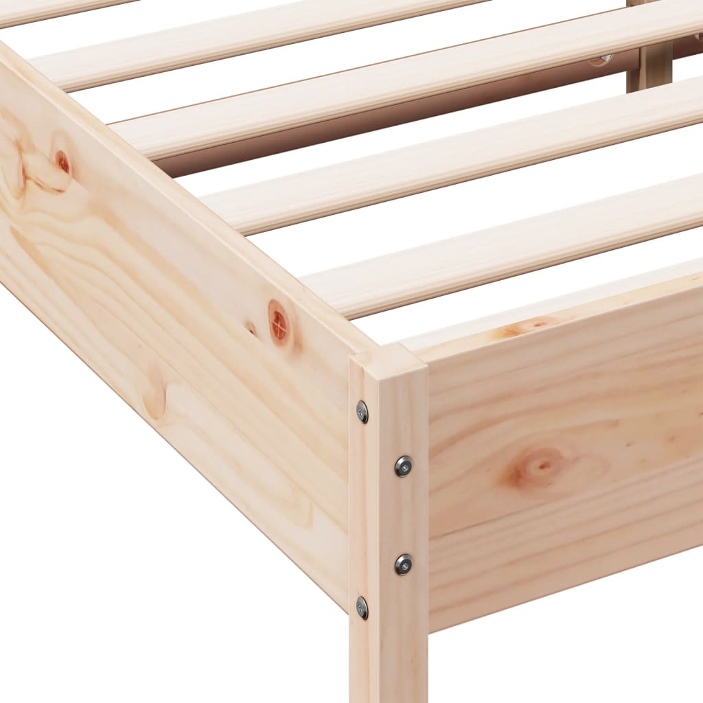 Bedframe Met Hoofdbord Massief Grenenhout 200X200 Cm