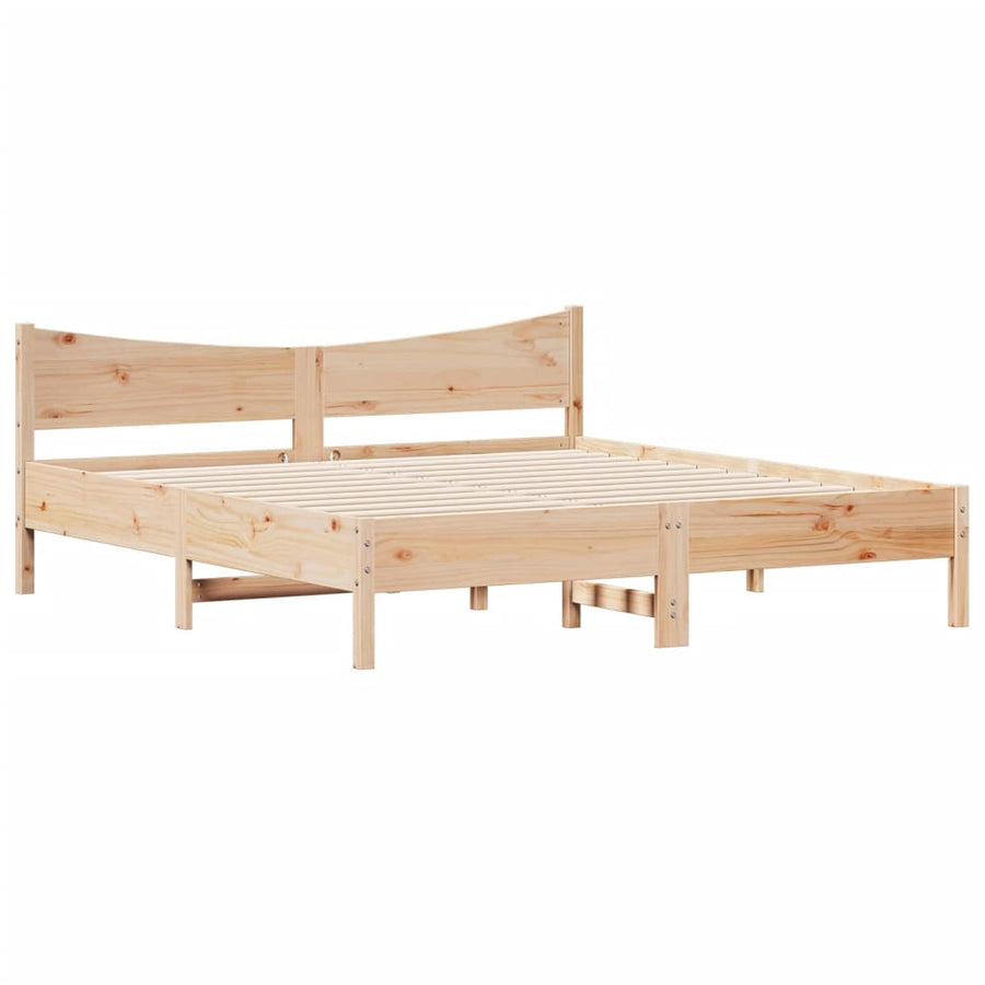 Bedframe Met Hoofdbord Massief Grenenhout 180X200 Cm