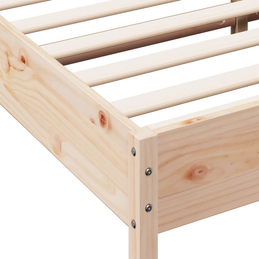 Bedframe Met Hoofdbord Massief Grenenhout 180X200 Cm