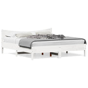 Bedframe massief grenenhout wit 180x200 cm