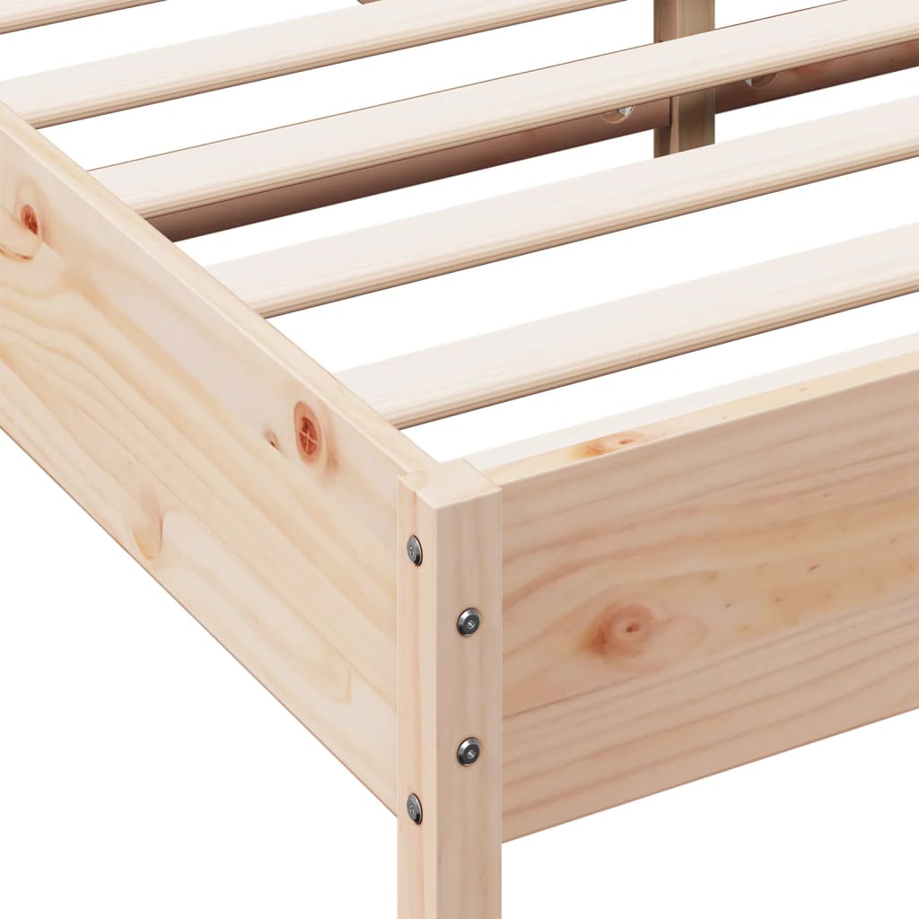 Bedframe Met Hoofdbord Massief Grenenhout 160X200 Cm