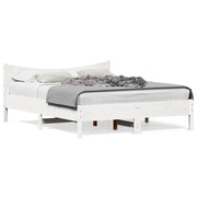Bedframe massief grenenhout wit 160x200 cm