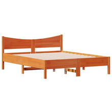 Bedframe met hoofdbord massief grenenhout wasbruin 160x200 cm