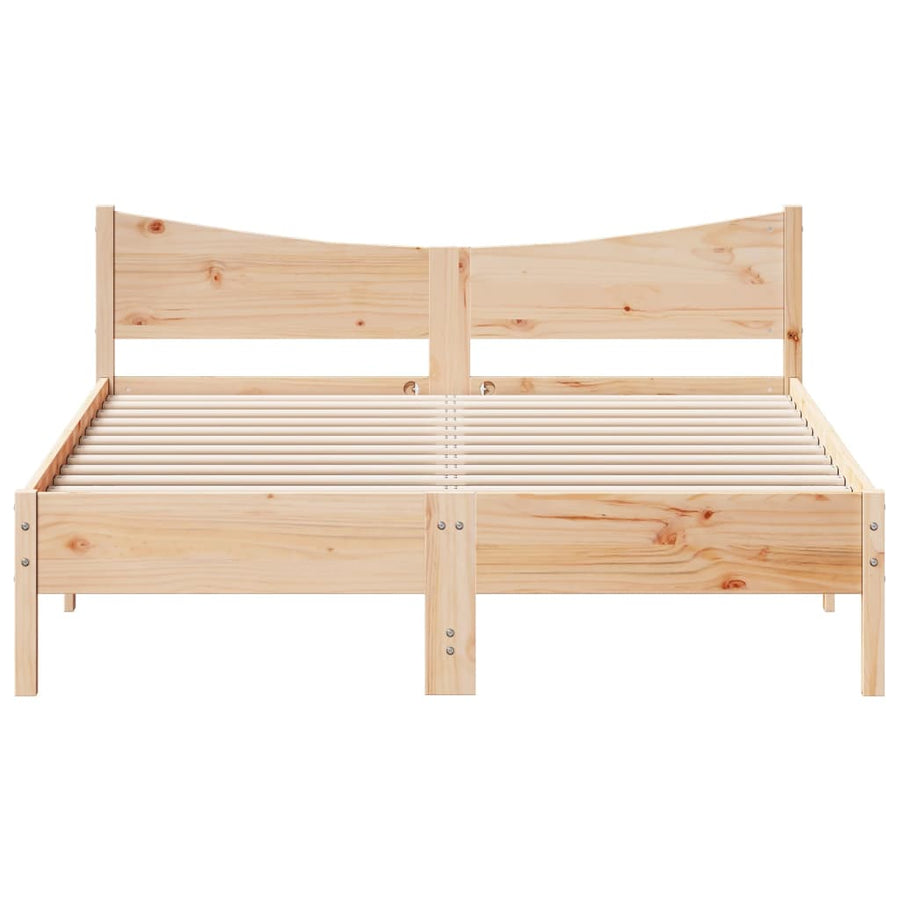 Bedframe Met Hoofdbord Massief Grenenhout 150X200 Cm