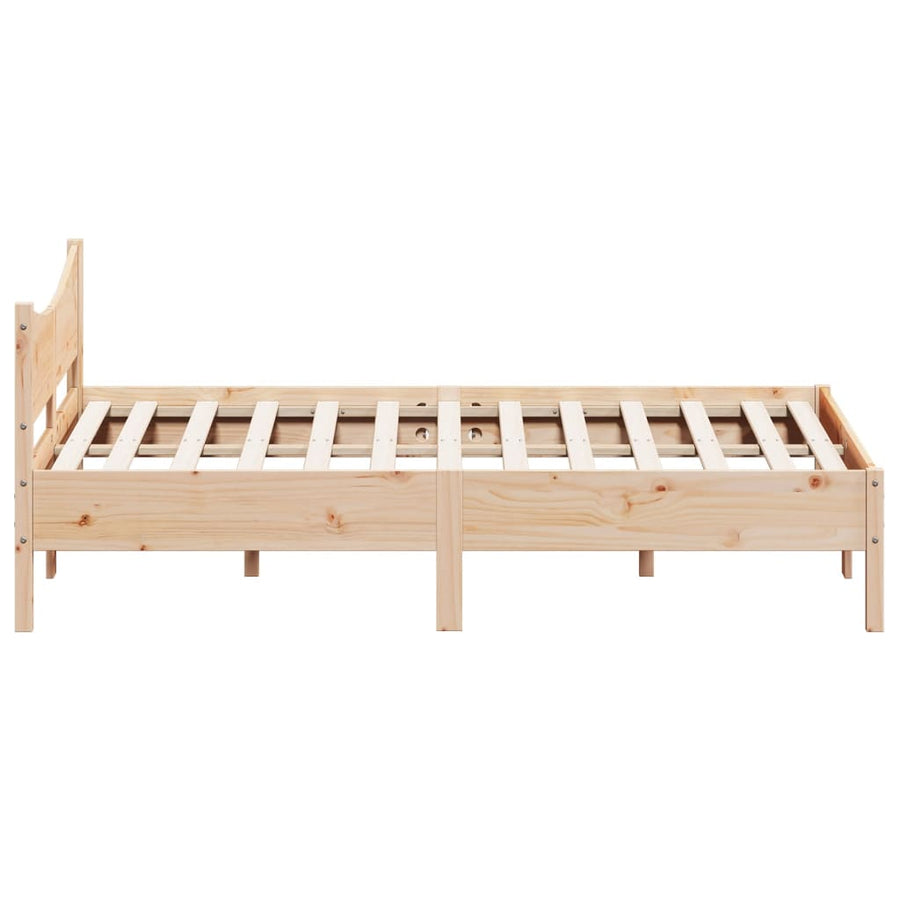 Bedframe Met Hoofdbord Massief Grenenhout 150X200 Cm