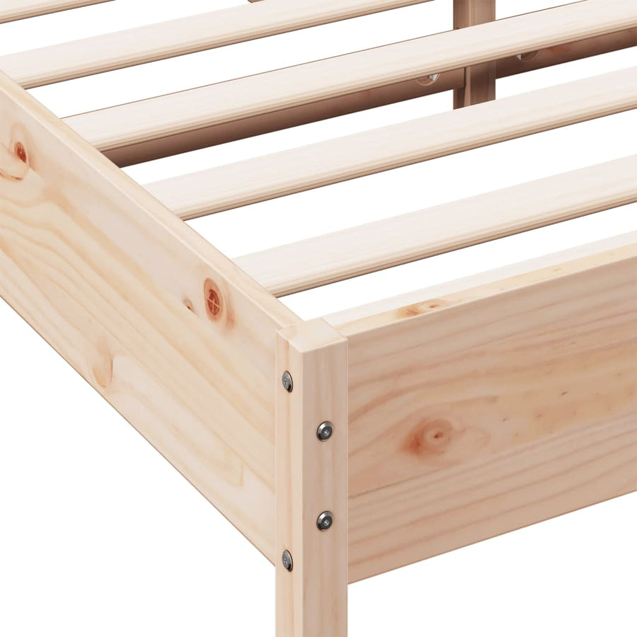 Bedframe Met Hoofdbord Massief Grenenhout 150X200 Cm