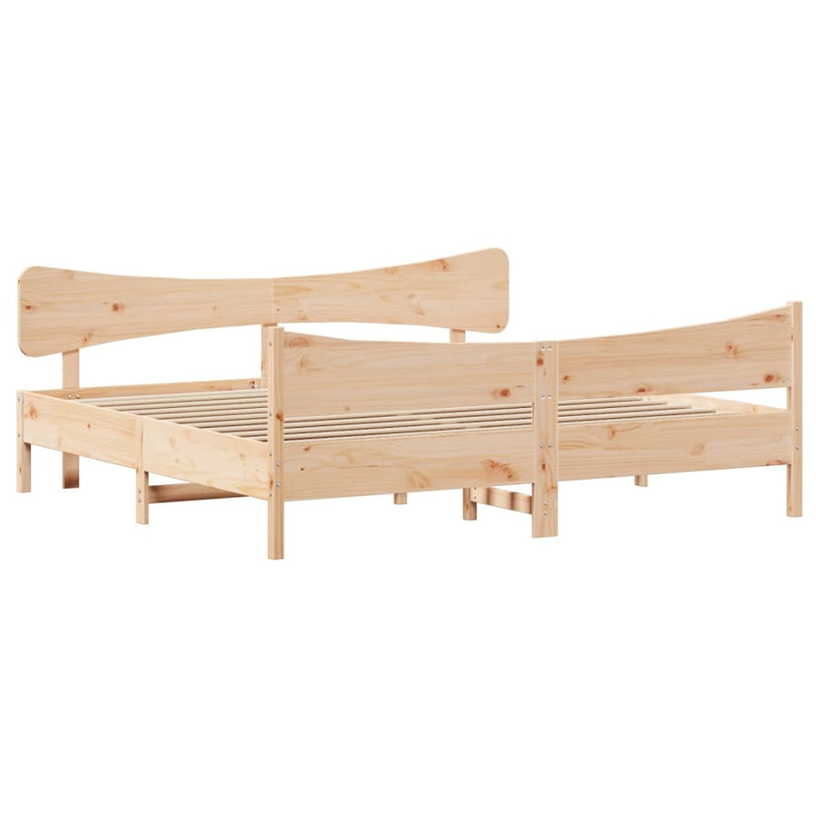 Bedframe Met Hoofdbord Massief Grenenhout 200X200 Cm