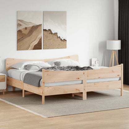 Bedframe Met Hoofdbord Massief Grenenhout 200X200 Cm
