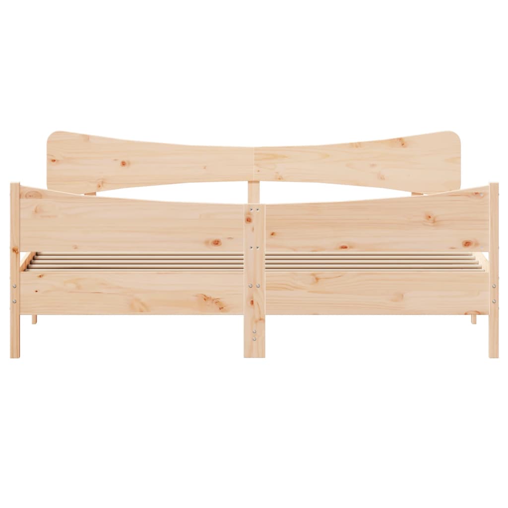 Bedframe Met Hoofdbord Massief Grenenhout 200X200 Cm