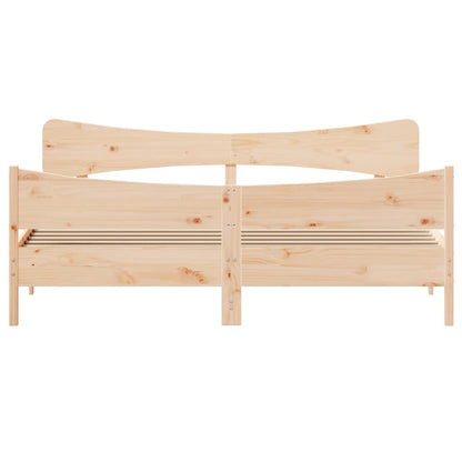 Bedframe Met Hoofdbord Massief Grenenhout 200X200 Cm