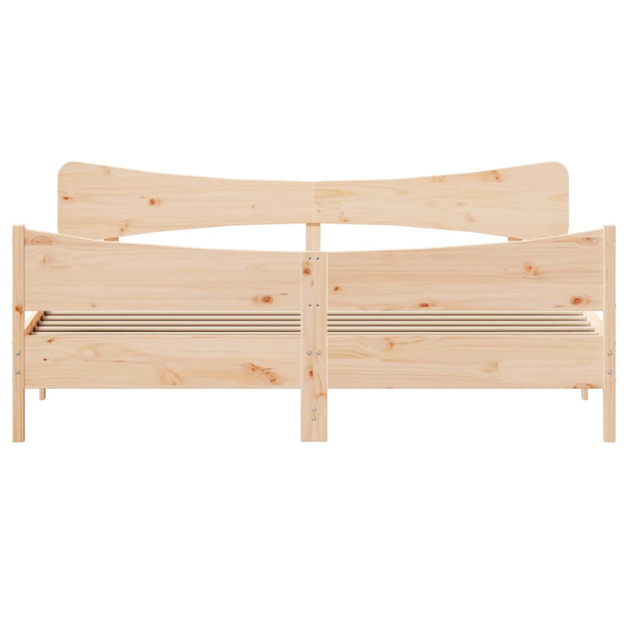 Bedframe Met Hoofdbord Massief Grenenhout 200X200 Cm