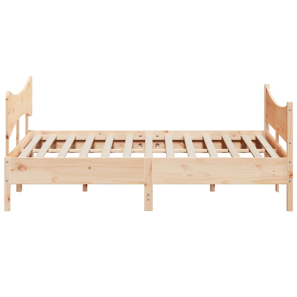 Bedframe Met Hoofdbord Massief Grenenhout 200X200 Cm