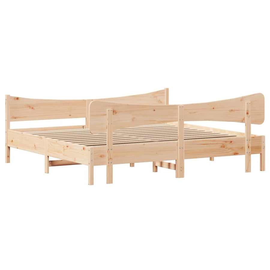 Bedframe Met Hoofdbord Massief Grenenhout 200X200 Cm