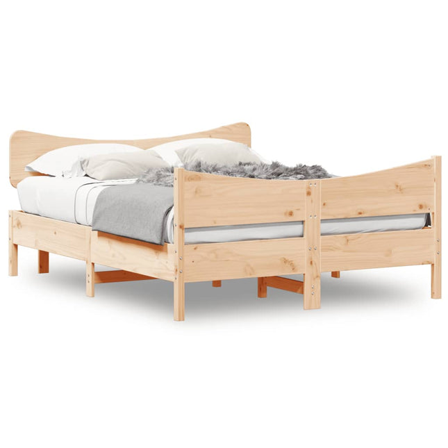 Bedframe Met Hoofdbord Massief Grenenhout 160X200 Cm