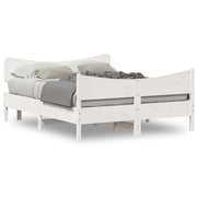 Bed frame without mattress solid pine wood white 160x200 cm