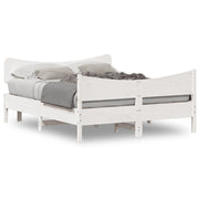 Bedframe massief grenenhout wit 150x200 cm
