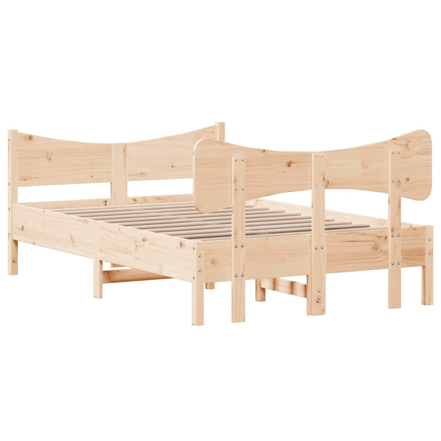 Bedframe Met Hoofdbord Massief Grenenhout 120X200 Cm
