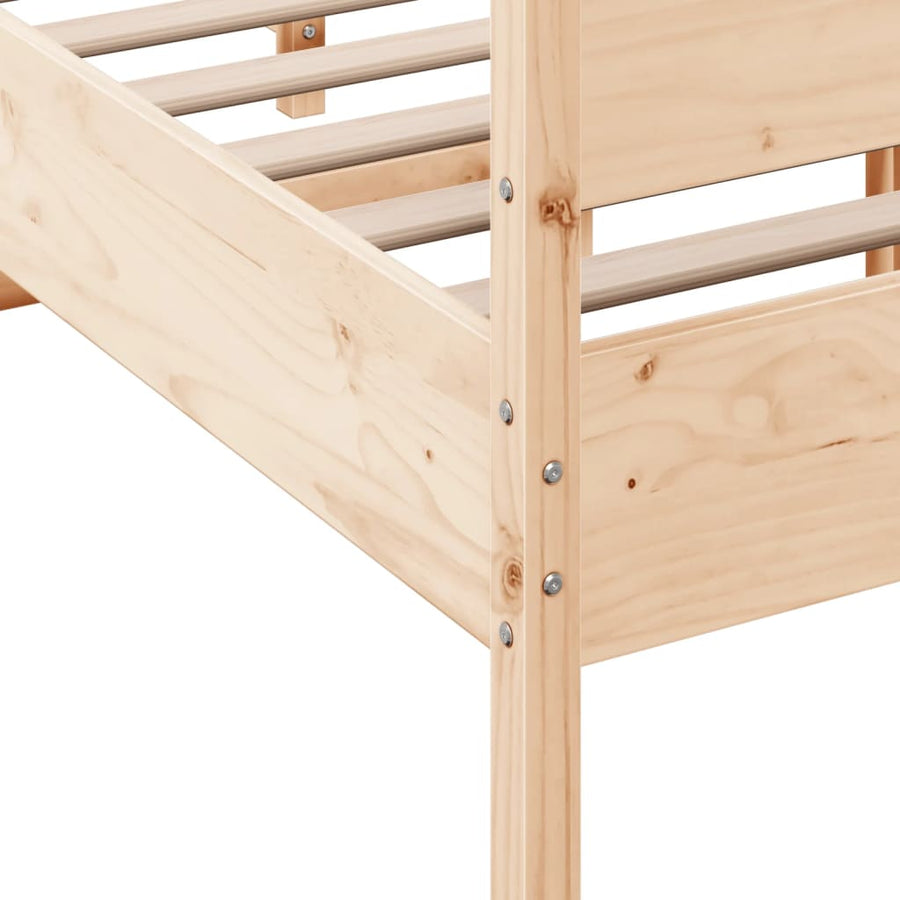 Bedframe Met Hoofdbord Massief Grenenhout 120X200 Cm