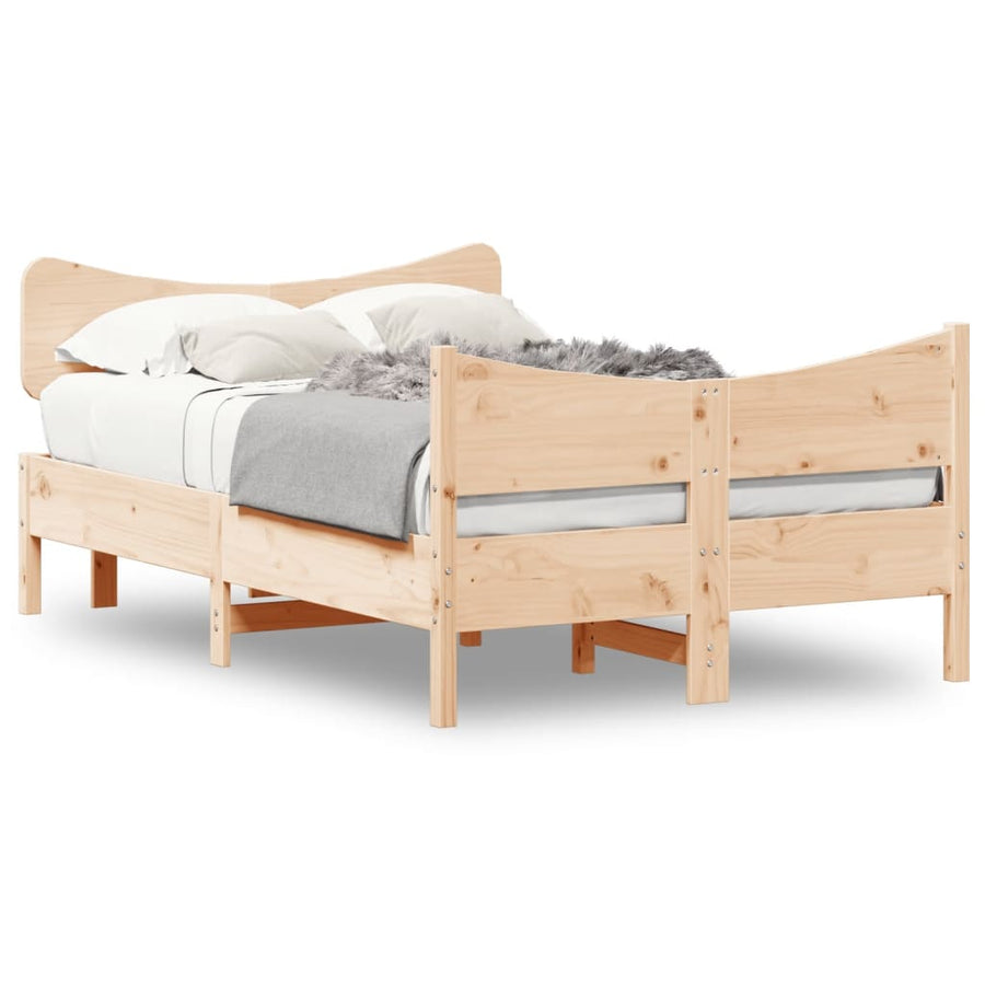 Bedframe Met Hoofdbord Massief Grenenhout 120X200 Cm