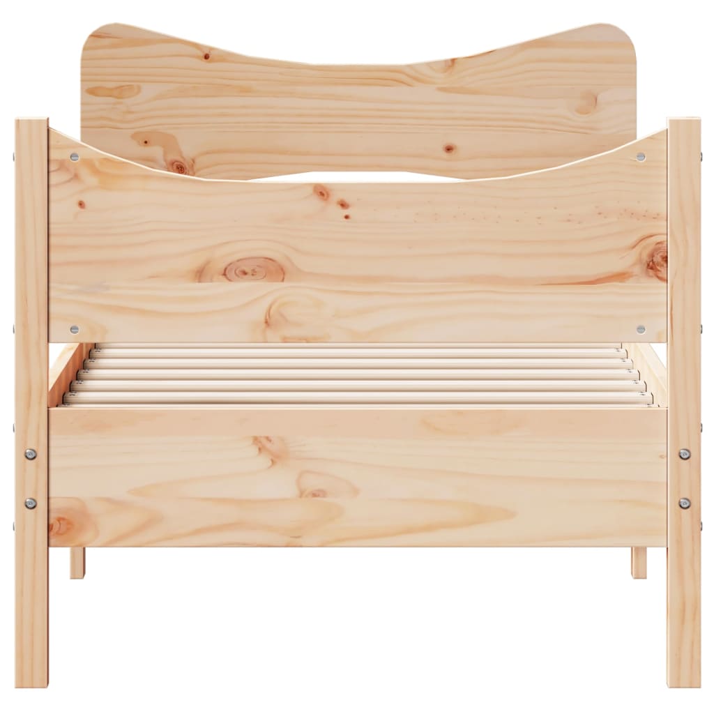 Bedframe Met Hoofdbord Massief Grenenhout 90X200 Cm