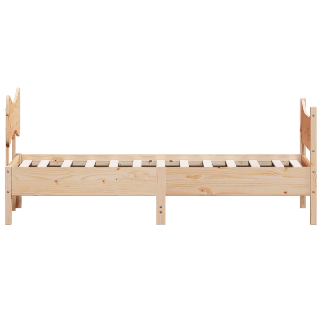 Bedframe Met Hoofdbord Massief Grenenhout 90X200 Cm