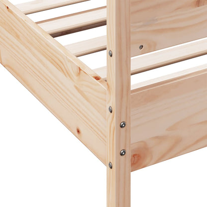 Bedframe Met Hoofdbord Massief Grenenhout 90X200 Cm