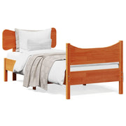 Pine Wood Bed Frame without Mattress Wash Brown 90x200 cm