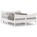 Bed frame without mattress solid pine wood white 140x190 cm
